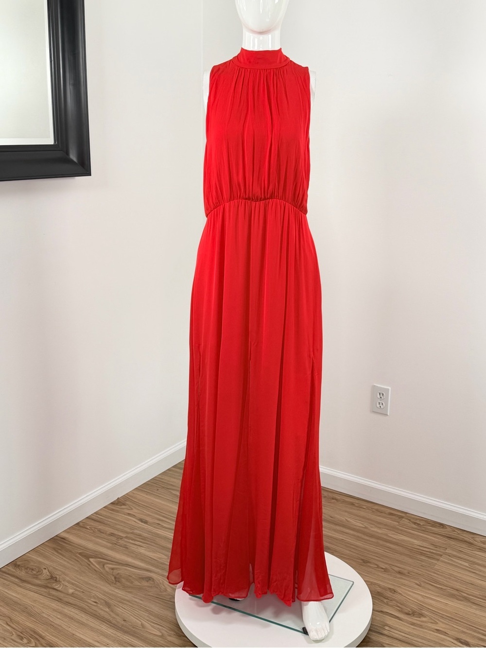 Alice + Olivia Dita Cowl Back Godet Maxi Dress Size 10 - Picture 6 of 15